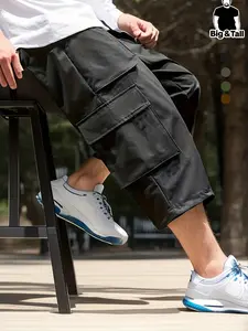 Men's Multi-Pocket Workwear Functionality Long Cargo Shorts, Casual Street & Summer Style, Casual Fit Suitable for Daily Use