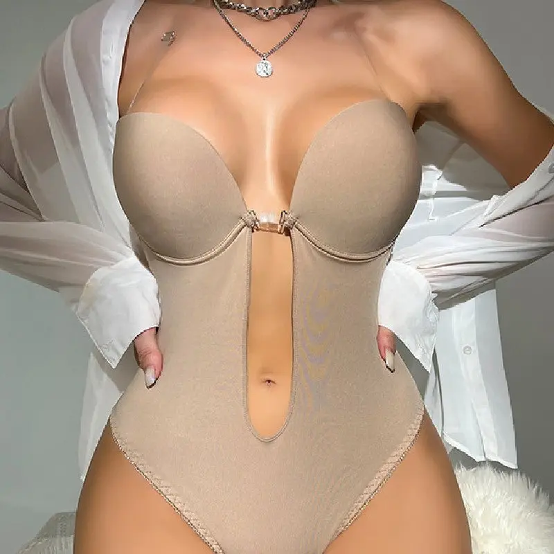 Stylish Invisible Backless Dress Inner Bra Jumpsuit Fabric Polyester Soft Lightweight Shapewear with Push-Up Support and Adjustable Fit for Women