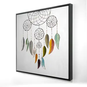 212 MAIN 24x24 in. Dreamcatcher Framed Artwork Photo - Artistic Wall Print, Spiritual Vibe Bedroom Decoration, Home Decor Ornament