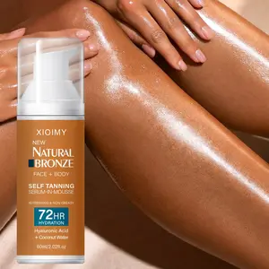 60ML Sunless Self Tanning Mousse, Alcohol-Free Long-Lasting Indoor DIY Self-Tan Oil, Natural Bronze Color, Moisturizing Skincare, Suitable for All Skin Types, Sunless Self Tanner