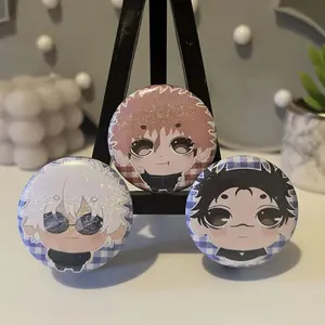 Jujutsu Kaisen Glitter Pin Badge — Chibi Gojo, Yuji, Choso