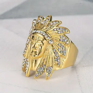 Vintage Native American Ring, European and American Fashion Vintage Bold Ring, Hip-hop Punk Jewelry, Popular Minimalist Style Ring
