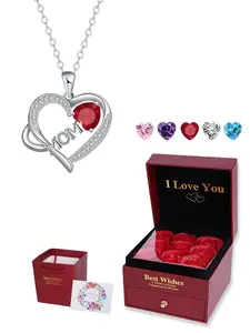 Heart Pendant Necklace Gift Boxed, Elegant Copper Chain Jewelry for Mother's Day & Birthdays, All Seasons Plain Design