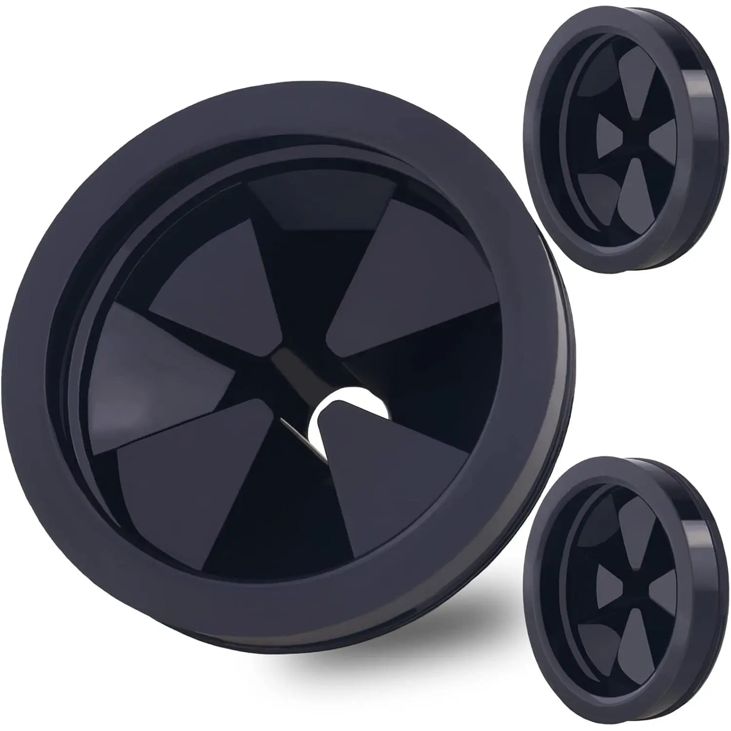 3-Pack Modern Kitchen Synthetic Durable Heat-Resistant Rubber Garbage Disposal Splash Guards, 3-1/8 in Sink Baffle Disposer Accessories, Easy Installation, Whirlaway-Compatible, Noise Reduction, Sink Protection, 3-1/8 Inch