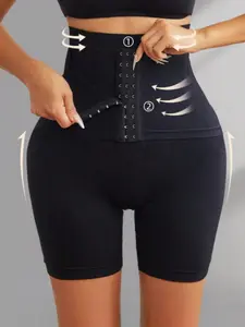 Women's Plain High Waist Shapewear Shorts With 3-Hook Closure,Tummy Control Butt Lifting Shaper,High Waist Leg Shaping Shapewear,Double Compression Body Shapewear, Women's Shapewear Bottoms for Daily Wear, Highwaist Girdle Everyday