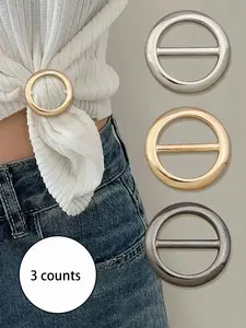 3pcs Multifunctional Metal Scarf and Accessory Clips, Elegant Fashion Accessories for Scarves T-Shirts Belts, Unisex Everyday Use