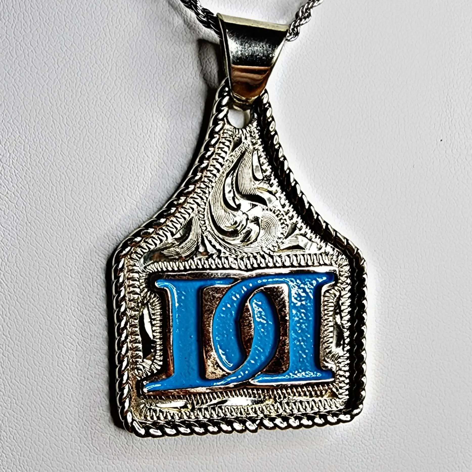 CUSTOM LARGE Cow Tag Necklace Handmade (Ships in 4 to 6 weeks)