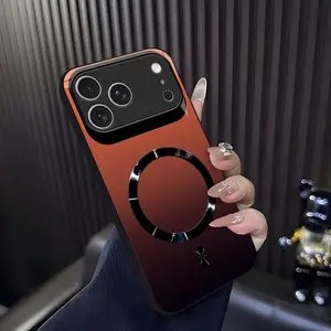 Luxury Sunset Gradient MagSafe Compatible Glossy Protective Cover with "SMILE" Design for [iPhone 17 Pro Max] 952