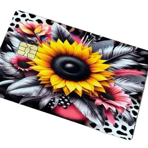 Anime Custom Credit Card Skin, Card Sticker Cover - Sunflower-Leopard Print, Waterproof, Durable, Easy to Apply, Secure Fit, Limited Edition Artwork - Ideal Gift for Anime Fans