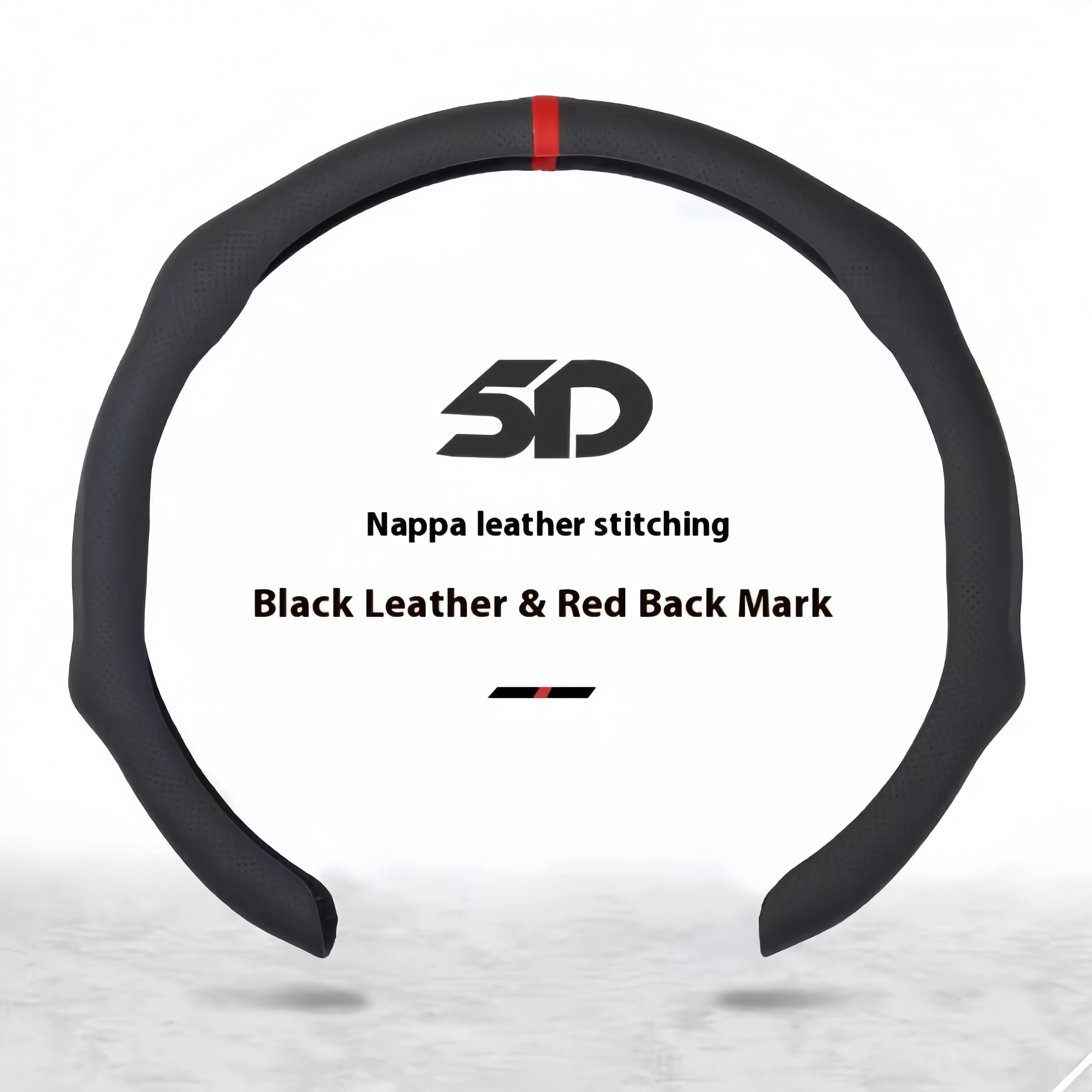 5D Nappa Leather Premium Universal Steering Wheel Cover for Cars, Car Interior Decor, Non-Slip, Breathable, Ultra-Thin, Centering Mark, Tool-Free Quick Install, Fits All Seasons, Year-Round Essential, GMC Compatible, Modern Auto Accessory