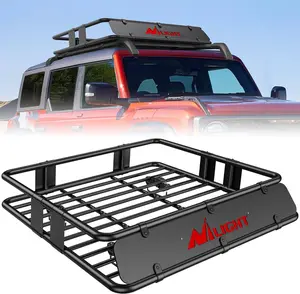 Nilight 43"x39"x6" Heavy-Duty Universal Roof Rack Cargo Basket, 250LBS Capacity Rooftop Carrier, Universal Automotive Accessories for SUVs, Trucks with Large Storage Space