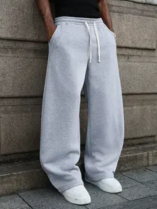 Men's Loose Casual Sports Pants, Versatile Street Style Athletic Trousers Suitable for Streetwear, Everyday Loungewear, Weekend Outings, Featuring a Relaxed Fit, Designed Specifically for Men, Gray Loose Sweatpants