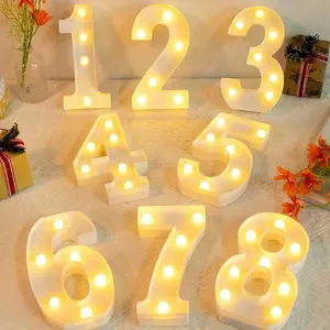 1PC 0-9 Number Theme Party Decoration LED Lights Night Light Party Wedding Cocktail Decoration Party Lighting Decoration