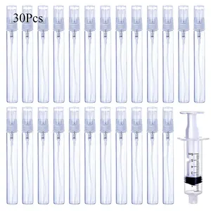 30Pcs 10ml/0.34 Oz Portable Refillable Clear Glass Empty Sprayer Perfume Bottles Cosmetic Atomizers Spray Bottle Container for Travel Party Must Makeup Tool (30Pcs 10ml Clear Glass Perfume Bottles)