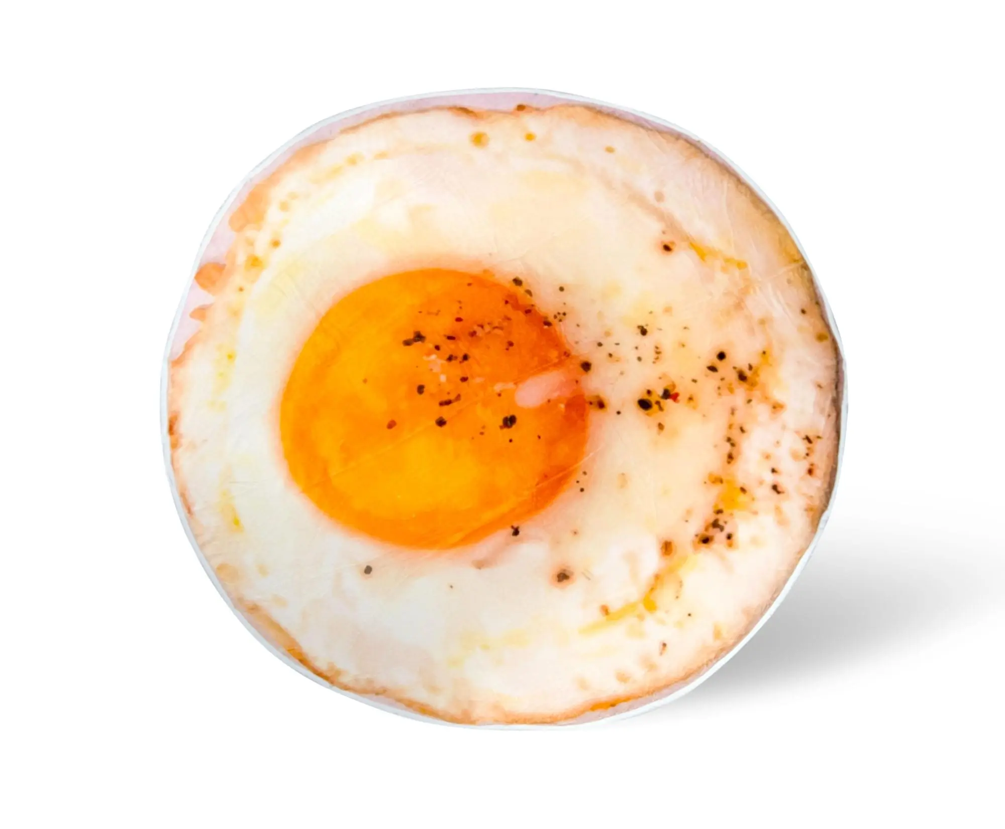 Funny Food Theme Round Shape Fried Egg Fleece Throw Blanket, 60 in Cozy Lounging Home Decor Blanket, Machine Washable