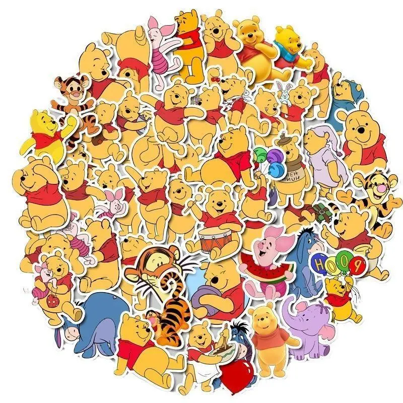 DISNEY Pooh Bear 50Pcs Stickers, Packed With Adorable Pooh Bear Character Designs, Fun Multipurpose Decals For DIY Crafts, Home Decor & Unique Personal Expression