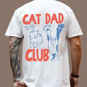 Cat Dad Shirt, Cat Dad Tee, Cat Dad Club TShirt, Back Design Tee Funny Cat Shirt, Cat Lover, New Cat Dad Shirt, Pet Parent SpringStatements