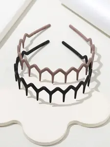 2 Pack Toothed Wavy Zigzag Headbands, Simple Anti-Slip Hair Hoops for Men and Women, Ideal for Hair Care and Skin Care