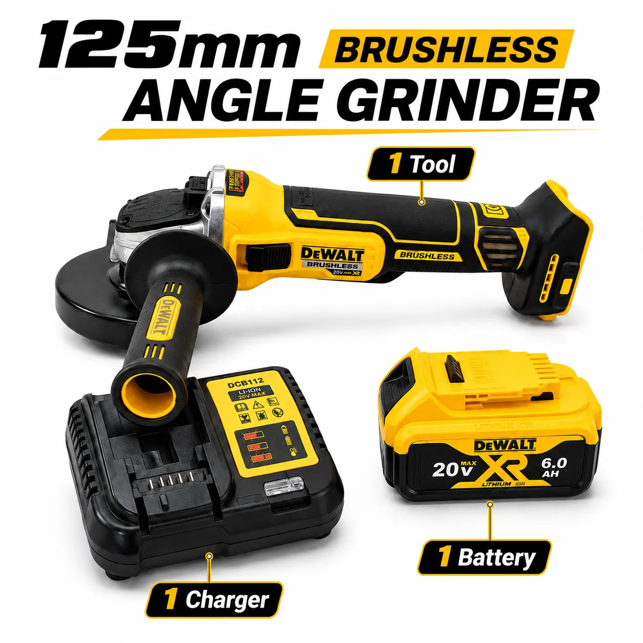Dewalt DCG405NT 18V Brushless Grinder: Ergonomic Design , Ideal for MRO