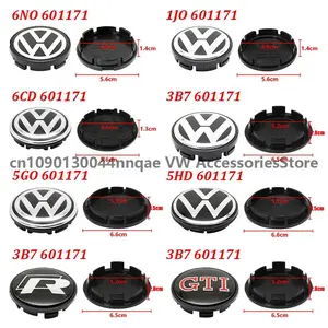 4 Pieces 55mm & 65mm Car Wheel Center Caps, Vw Logo Emblem HUB Covers, Fits Volkswagen R Gti Golf Caddy Passat Tiguan Polo Accessories