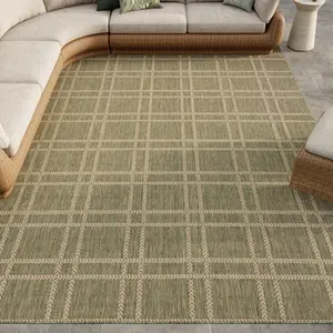 Nourison Horizon Indoor/Outdoor Modern Grid Flatweave Easy Care Area Rug