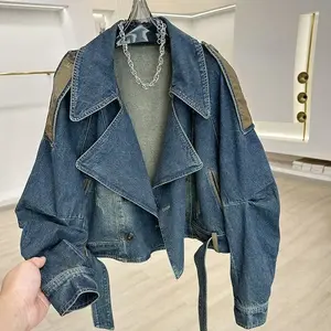 Women’s denim jacket, short length, new spring/autumn design, casual loose fit, fashionable and comfortable
