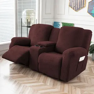 Recliner Loveseat Cover with Center Console, 2 Seater Leopard Sofa Slipcover with Pockets, Washable Stretch Furniture Protector #TikTokShopHolidayHaul