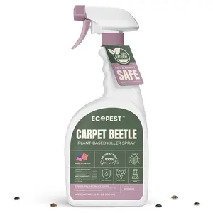 Carpet Beetle Spray – Natural, Plant-Based Killer for Carpet Beetles, Eggs & Nymphs | Fabric & Furniture-Safe Home Treatment for Indoor Use