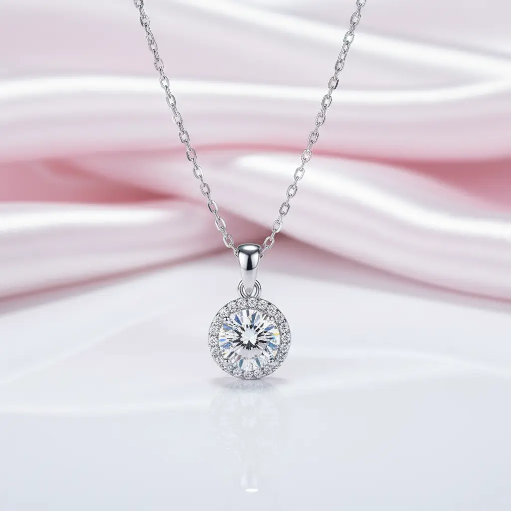 Inlaid 1.0 Ct Diamond Option Clavicle Chain Necklace
