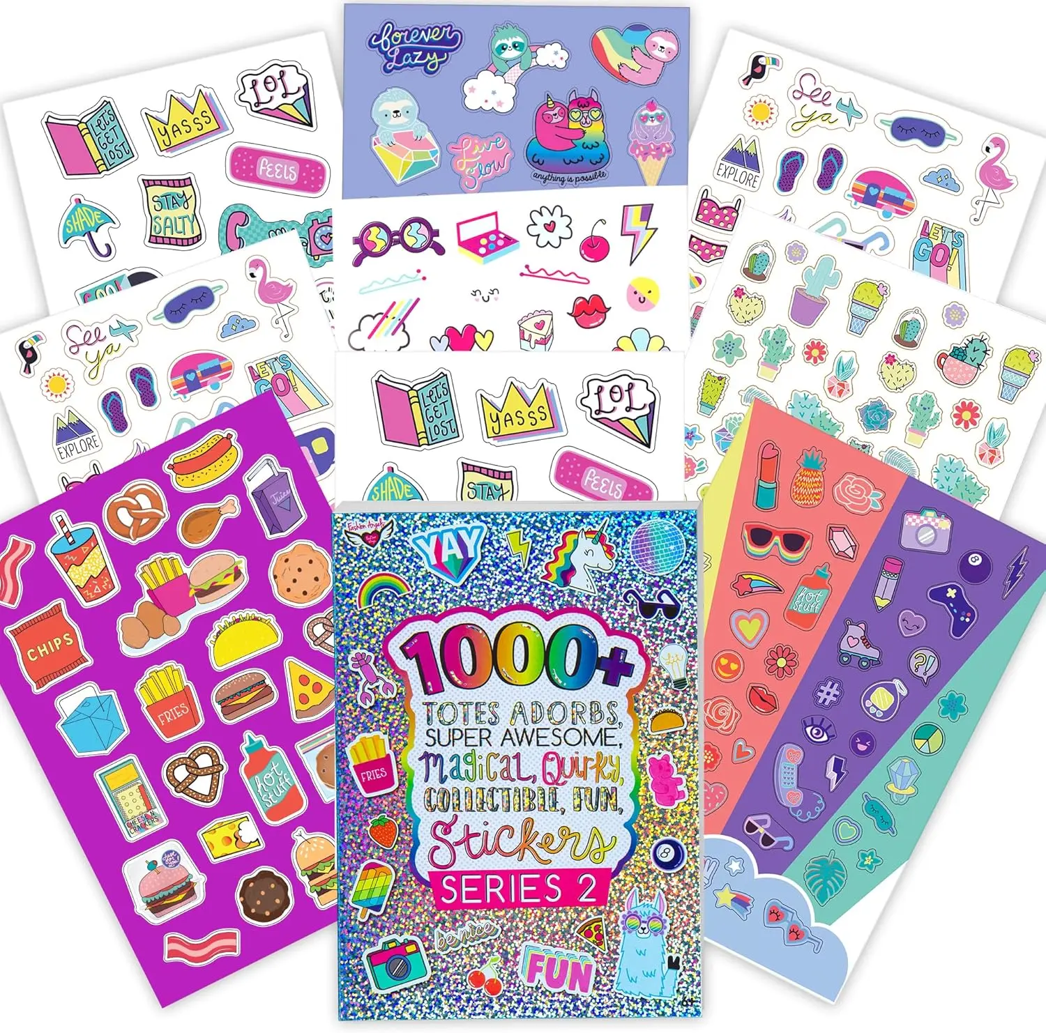 1,000+ Die-Cut Decorative Permanent Sticker Set with Adhesive Strips for Kids - Fun Colorful Craft Stickers for Notebooks, Journals, Tech Gadgets & School Essentials (Toys & Hobbies DIY Scrapbooking Supply), Permanent Sticker Stickers