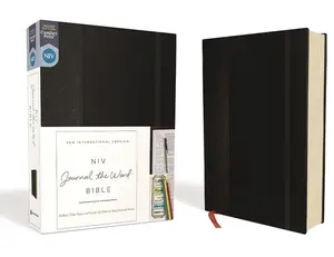 NIV, Journal the Word Bible (Perfect for Note-Taking), Hardcover, Black, Red Letter, Comfort Print: Reflect, Take Notes, or Create Art Next to Your Favorite Verses Hardcover – June 5, 2018
