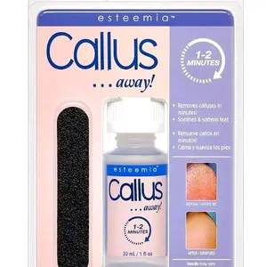 Esteemia Callus Away 1oz - Removes Calluses in 1-2 Minutes, Soothes & Softens Feet, 30 mL/1 fl oz