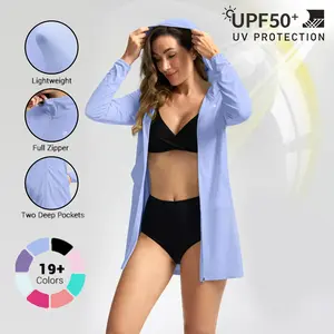 G Gradual Women's UPF 50+ Sun Protection Swim Crochet Bikini Cover Up Full Zipper Hoodie Long Jacket SPF Lightweight Beach Cover Ups for Women SummerVibes #TikTokShopStockUp,summerwins