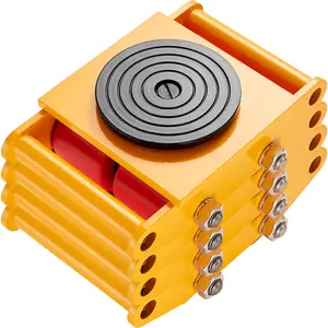 VEVOR 4PCS Machinery Skate Dolly, Summervibes,Summervibes, 17637 LBS/8T Industrial Machinery Mover, Heavy Duty Carbon Steel Machinery Moving Skate with 4 PU Wheels and 360° Rotation Non-Slip Cap for Warehouse, Workshop, Facto