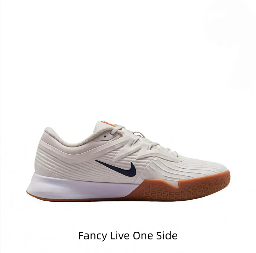 Wear-resistant grain gum outsole holds steady anti-slip grip on hard tennis courts and concrete running paths