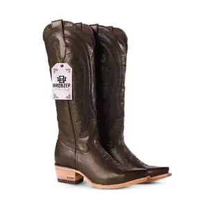 Lira WR Palermo – Genuine Leather Cowboy Boot for Women in Olive Color | Marie RT Last | Leather Sole