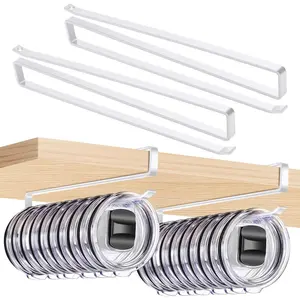 2pack Tumbler Lid Organizer for Corner Cabinets, Space-Saving Cup Holder, Water Bottle Accessories Storage,Kitchen Storages Organization Solution, No Adhesive or Drilling Needed up to 24  (white)