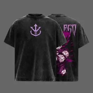 Saiyan Prince Ultra E.G.O Form Shirt Purple Energy Anime Vintage Washed Tee  Oversized Streetwear Graphic Shirt 90s Graphic American Casual Short Sleeve Tee  Premium Soft Cotton Classic Unisex T-Shirt for Daily, Gym & Stree