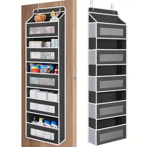 Over The Door Organizer Storage-5-Tier Hanging Organizer with 5 Large Pockets, Anti-Tilt Design, 44 lb Capacity for Beroom, Bathroom, Baby Product Ptorage, Dormitory Storage, Back to School Must Have Christmas gifts