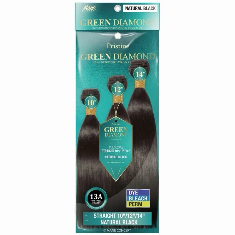 Mane Concept [13A] Pristine Green Diamond | Virgin Remy Human Hair | 3X Bundles Straight