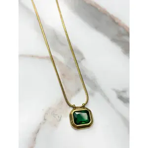 Emerald Green Pendant Necklace