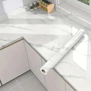 Marble Pattern Self Adhesive Wallpaper, Waterproof & Oil-proof Kitchen Backdrop, Decorative Sticker for Home Kitchen, Kitchen Counter, Home Decor, Room Decor, Marble Backsplash Wallpaper