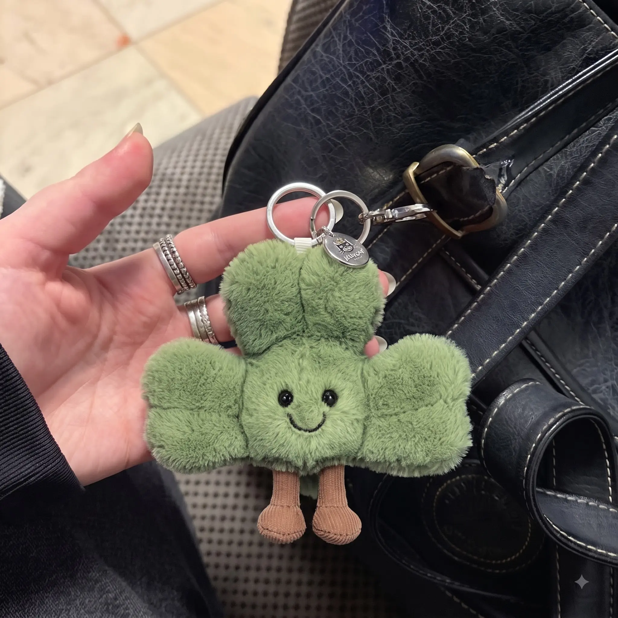 Jelly Cat Amuseables Siofra Shamrocl Plush Bag Charm Collection, Adorable Plush Keychain, Back To School Bag Charm, Cute Soft Coffee Bag Accessory, Adorable Cloud Gift for Her, Bag Charm