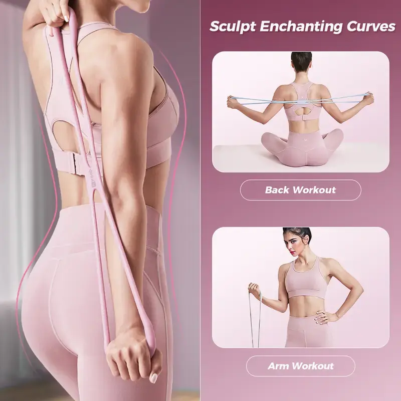 Resistance Bands Figure 8 Exercise Bands for Women 8 Shaped TPE Material for Arms Chest Expander Yoga Gym Fitness Muscle Training SummerVibes