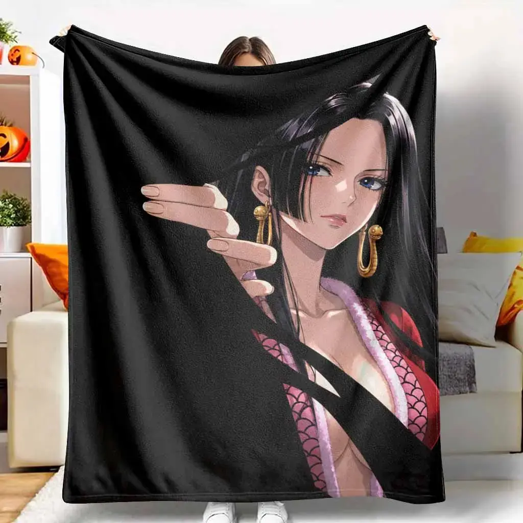 Beauty Portrait Art Flannel Blanket - Super Soft, Cozy, Lightweight, Breathable Warm Throw with Stunning Character Portrait Design, Ideal for Living Room, Bedroom, Anime Hobby-Themed Gift