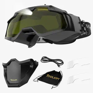 TOOLIOM Auto Darkening Welding Goggles with Face Shield, 4 Arc Sensors Wide Shade Welding Glasses, True Color LED Lighting & Type-C Rechargeable, Eye Protection for MIG TIG Stick Plasma Cutting