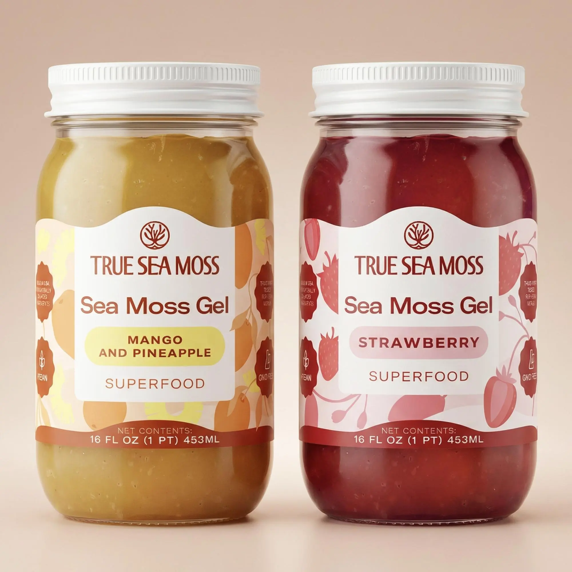 True Sea Moss Gel 2-Jar Bundle: Mango-Pineapple & Strawberry – Rich in Essential Minerals & Vitamins – supports overall vitality True Sea Moss Gel 2-Jar Bundle: Mango-Pineapple & Strawberry – Rich in Essential Minerals & Vitamins – supports overall vitality