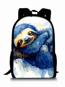 Cute Sloth Print Single-layer Backpack