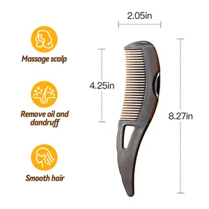Hairbrush, Hair Comb Dandruff free, with Self-Cleaning Hollow Teeth & Massage Handle - Scalp Detox Comb for Flakes, Oil Removal - Dandruff Scalp