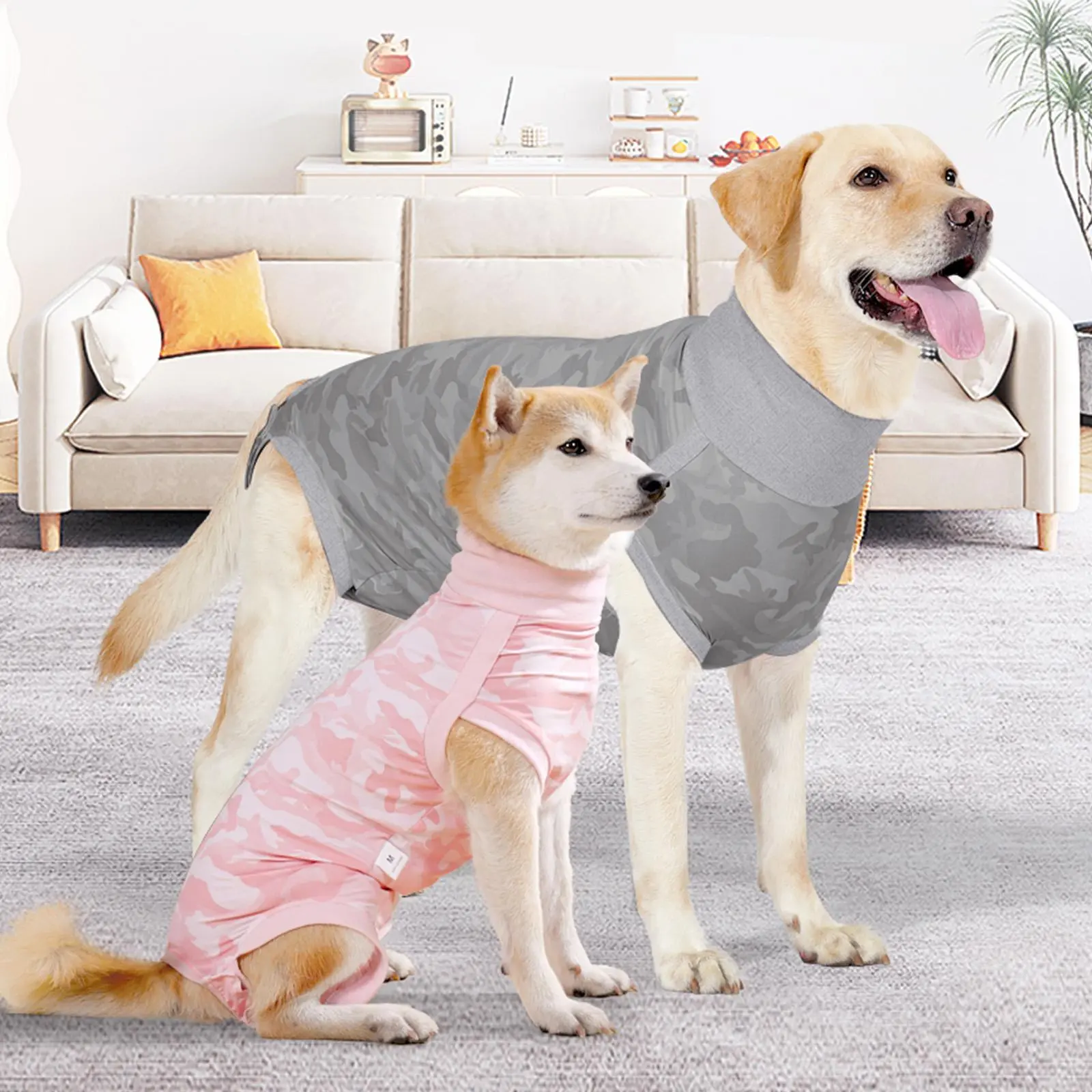 Dog Onesie for Surgery Female, Breathable Dog Surgery Spay Recovery Suit, Dog Cone Alternative Anti-Licking, Small to XXL Sizes, Pink, Polyester Blend, Outfits, Husky Clothes